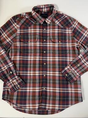 Lucky Brand Western Pearl Snap Cotton Stretch Shirt Men's M